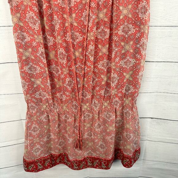 Mng Mango Suit Womens size 6 Drop Waist Sleeveless Beaded Day Mini Dress Red - Picture 4 of 11